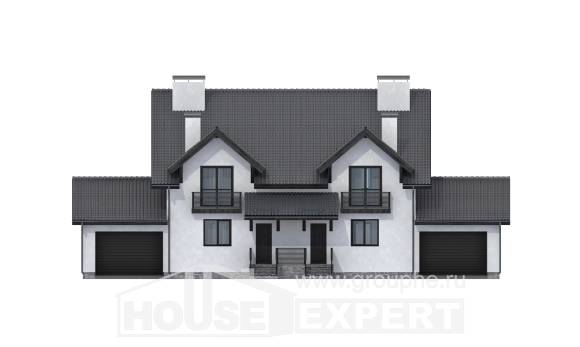 290-003-П Проект двухэтажного дома с мансардным этажом, большой загородный дом из газосиликатных блоков Тольятти, House Expert