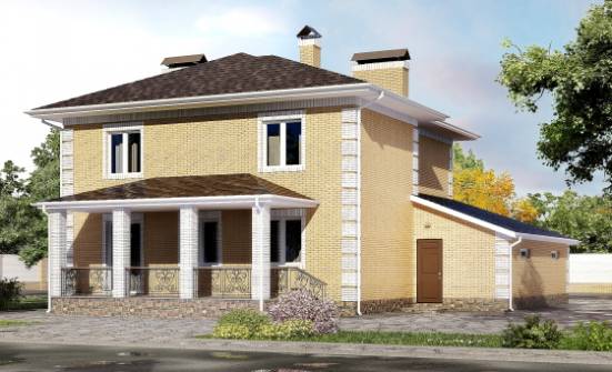 220-006-Л Проект двухэтажного дома и гаражом, просторный загородный дом из керамзитобетонных блоков, Тольятти