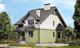 120-003-П Проект двухэтажного дома мансардой, современный домик из бризолита Тольятти, House Expert