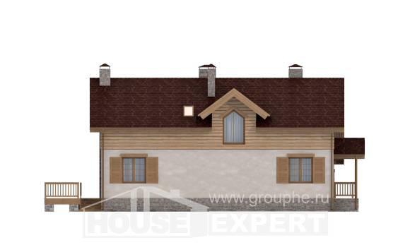 165-002-П Проект двухэтажного дома с мансардным этажом и гаражом, уютный дом из газосиликатных блоков Тольятти, House Expert