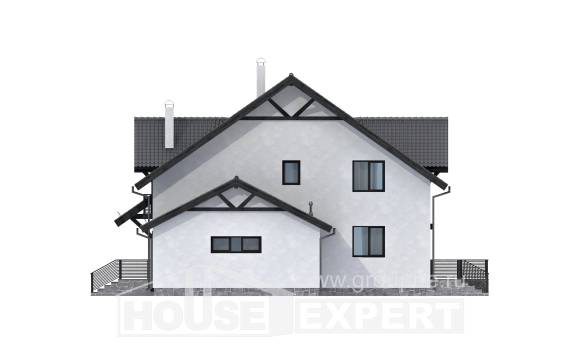 290-003-П Проект двухэтажного дома с мансардой, уютный коттедж из газосиликатных блоков Тольятти, House Expert