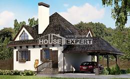 110-002-Л Проект двухэтажного дома мансардой и гаражом, доступный загородный дом из бризолита Тольятти, House Expert