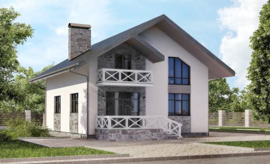 155-001-Л Проект двухэтажного дома мансардой и гаражом, небольшой домик из твинблока, Тольятти