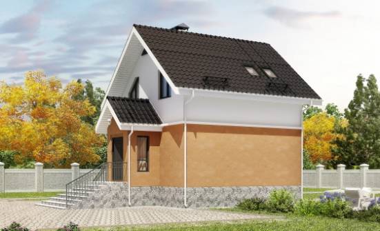 100-005-Л Проект трехэтажного дома с мансардой, красивый дом из бризолита, Тольятти