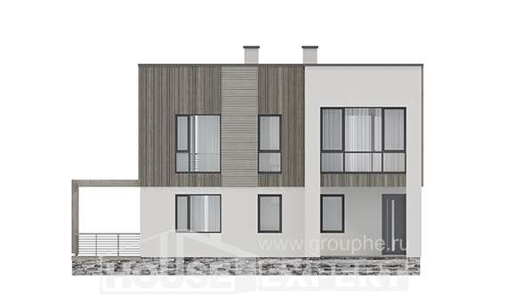 150-017-П Проект двухэтажного дома, компактный загородный дом из твинблока, Тольятти