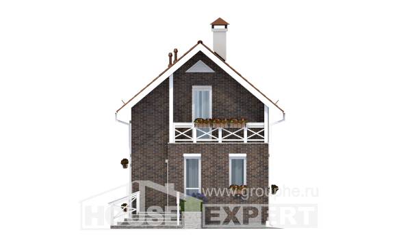 045-001-Л Проект двухэтажного дома с мансардным этажом, компактный загородный дом из керамзитобетонных блоков Тольятти, House Expert