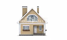 130-004-П Проект двухэтажного дома с мансардой, современный коттедж из керамзитобетонных блоков Тольятти, House Expert