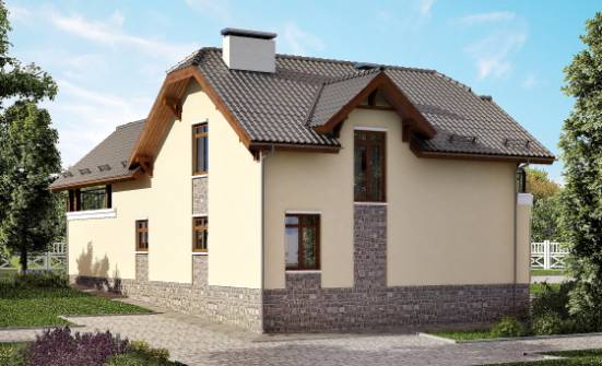 255-003-П Проект трехэтажного дома мансардой и гаражом, простой загородный дом из бризолита Тольятти | Проекты домов от House Expert