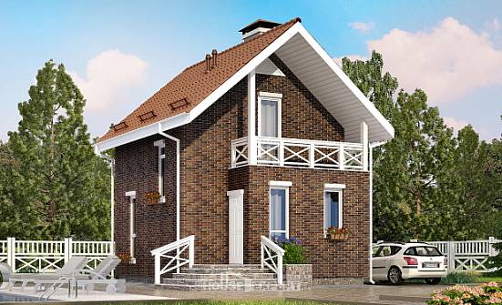 045-001-Л Проект двухэтажного дома мансардный этаж, миниатюрный дом из поризованных блоков, Тольятти
