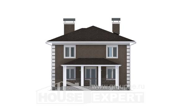 185-002-П Проект двухэтажного дома, доступный домик из теплоблока Тольятти, House Expert