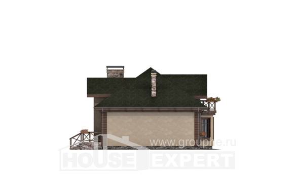180-010-П Проект двухэтажного дома мансардой, гараж, уютный домик из пеноблока Тольятти, House Expert