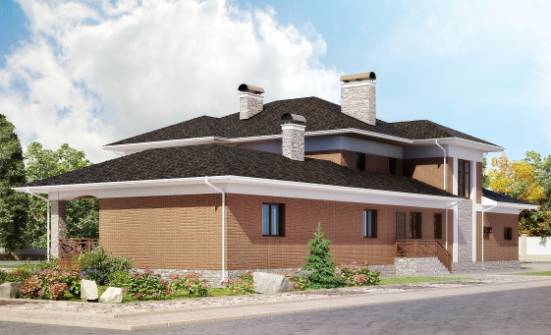 520-002-Л Проект трехэтажного дома, гараж, огромный загородный дом из арболита Тольятти | Проекты домов от House Expert