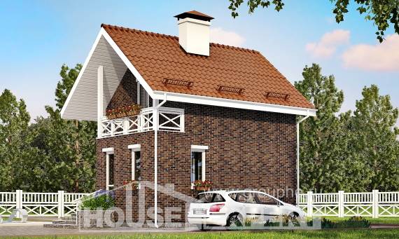 045-001-Л Проект двухэтажного дома с мансардой, экономичный дом из твинблока Тольятти, House Expert