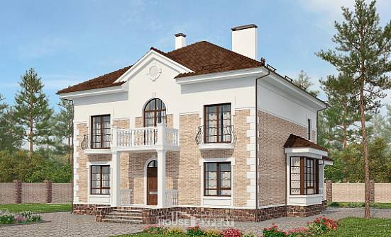 220-008-П Проект двухэтажного дома, средний коттедж из кирпича Тольятти | Проекты домов от House Expert