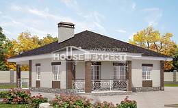 100-004-Л Проект одноэтажного дома, небольшой коттедж из керамзитобетонных блоков Тольятти, House Expert