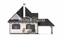 110-002-Л Проект двухэтажного дома с мансардой и гаражом, классический загородный дом из поризованных блоков Тольятти, House Expert
