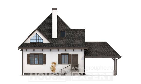110-002-Л Проект двухэтажного дома с мансардой и гаражом, классический загородный дом из поризованных блоков Тольятти, House Expert