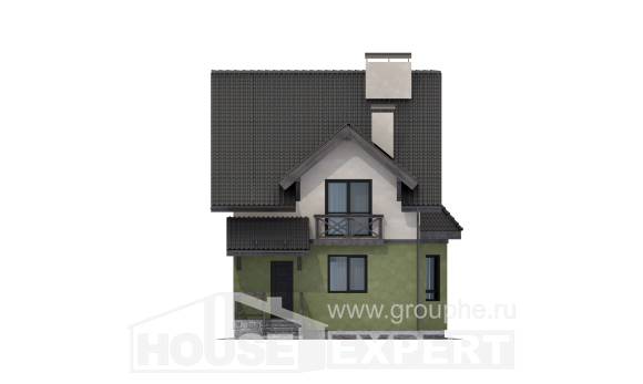 120-003-П Проект двухэтажного дома с мансардным этажом, красивый домик из твинблока Тольятти, House Expert