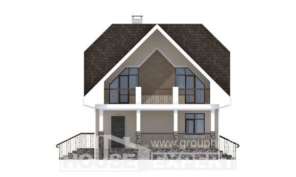 125-001-Л Проект двухэтажного дома мансардный этаж, современный дом из газобетона Тольятти, House Expert