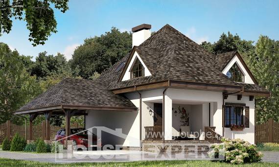 110-002-Л Проект двухэтажного дома с мансардой, гараж, красивый домик из газобетона Тольятти, House Expert