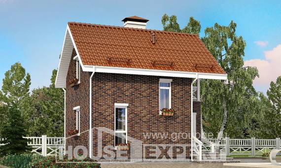 045-001-Л Проект двухэтажного дома мансардный этаж, эконом загородный дом из поризованных блоков Тольятти, House Expert