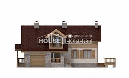 165-002-П Проект двухэтажного дома мансардный этаж и гаражом, скромный коттедж из блока Тольятти, House Expert