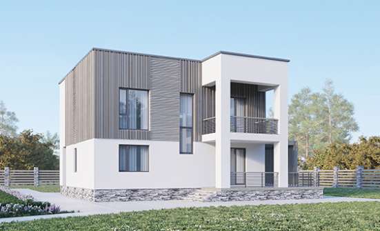 150-017-П Проект двухэтажного дома, современный коттедж из пеноблока Тольятти | Проекты домов от House Expert