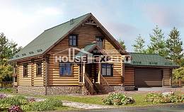 270-002-П Проект двухэтажного дома с мансардой, гараж, просторный коттедж из дерева Тольятти, House Expert