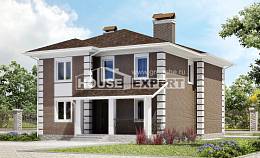 185-002-П Проект двухэтажного дома, бюджетный домик из твинблока Тольятти, House Expert
