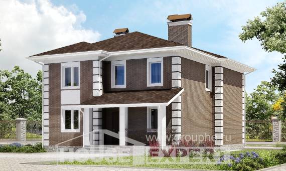 185-002-П Проект двухэтажного дома, бюджетный домик из твинблока Тольятти, House Expert