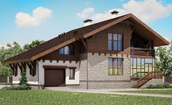 420-001-П Проект трехэтажного дома мансардой и гаражом, современный загородный дом из кирпича, Тольятти
