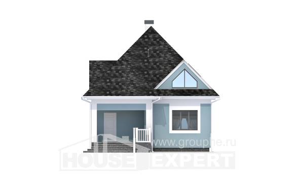 110-001-Л Проект двухэтажного дома мансардой, экономичный домик из пеноблока Тольятти, House Expert
