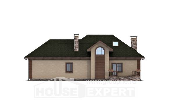 180-010-П Проект двухэтажного дома с мансардным этажом и гаражом, уютный дом из бризолита Тольятти, House Expert