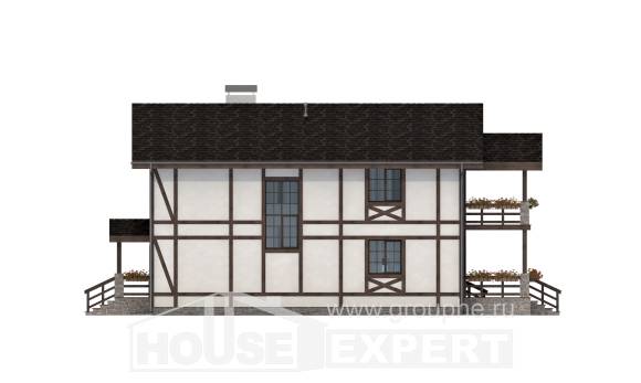 250-002-Л Проект двухэтажного дома с мансардным этажом и гаражом, просторный домик из кирпича Тольятти, House Expert