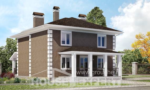 185-002-П Проект двухэтажного дома, простой дом из поризованных блоков Тольятти, House Expert