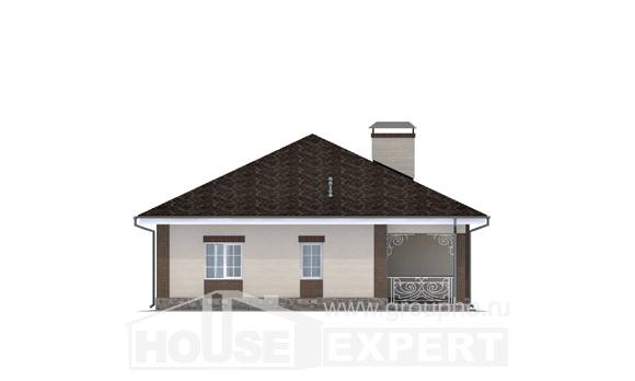 100-004-Л Проект одноэтажного дома, бюджетный дом из теплоблока Тольятти, House Expert