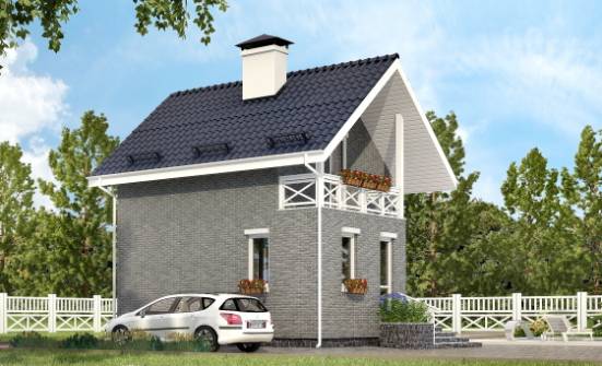 045-001-П Проект двухэтажного дома с мансардой, дешевый домик из газобетона, Тольятти