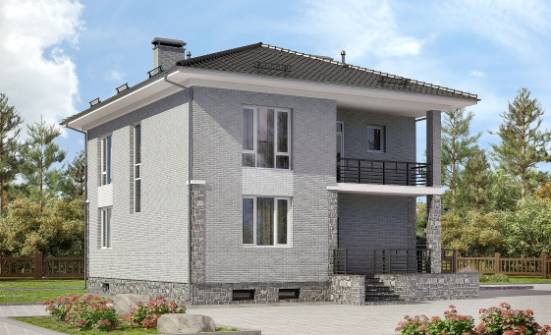 275-004-П Проект трехэтажного дома и гаражом, просторный коттедж из кирпича, Тольятти