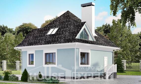 110-001-Л Проект двухэтажного дома мансардой, небольшой дом из керамзитобетонных блоков Тольятти, House Expert
