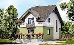 120-003-П Проект двухэтажного дома с мансардой, небольшой загородный дом из газосиликатных блоков Тольятти, House Expert