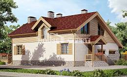 165-002-П Проект двухэтажного дома с мансардой и гаражом, скромный загородный дом из газосиликатных блоков Тольятти, House Expert