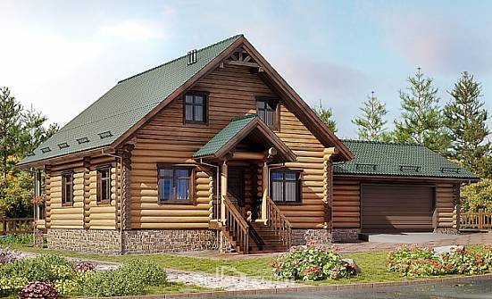 270-002-П Проект двухэтажного дома с мансардой, гараж, уютный дом из дерева, Тольятти