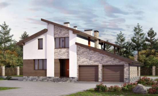 240-004-П Проект двухэтажного дома с мансардой и гаражом, средний дом из арболита Тольятти | Проекты домов от House Expert