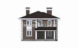 185-002-П Проект двухэтажного дома, экономичный коттедж из керамзитобетонных блоков Тольятти, House Expert