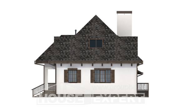 110-002-Л Проект двухэтажного дома с мансардой, гараж, классический коттедж из арболита Тольятти, House Expert