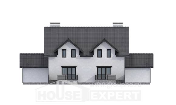 290-003-П Проект двухэтажного дома мансардой, просторный загородный дом из твинблока Тольятти, House Expert