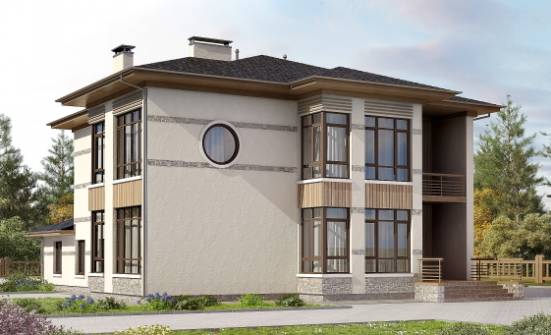 345-001-П Проект двухэтажного дома, современный коттедж из теплоблока, Тольятти