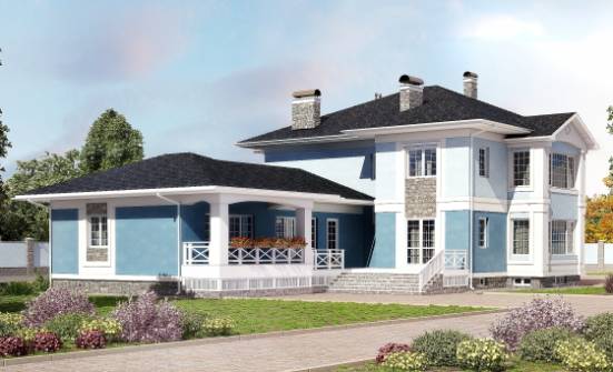 620-001-П Проект трехэтажного дома и гаражом, большой домик из газосиликатных блоков, Тольятти