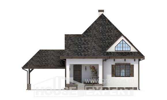 110-002-Л Проект двухэтажного дома с мансардным этажом, гараж, небольшой домик из твинблока Тольятти, House Expert