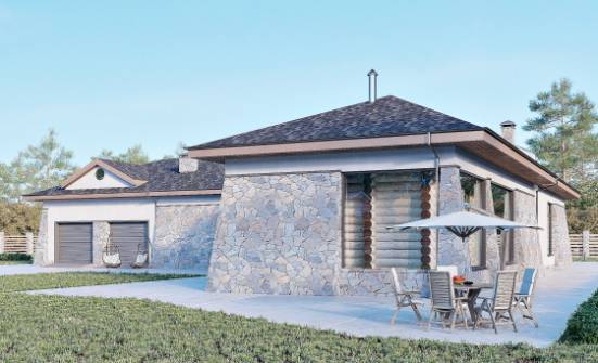 280-004-Л Проект одноэтажного дома, гараж, классический дом из арболита Тольятти | Проекты одноэтажных домов от House Expert